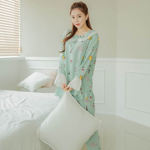 코코드림 여성용 분홍립스틱 공주레이스 투피스 잠옷 YGB2030