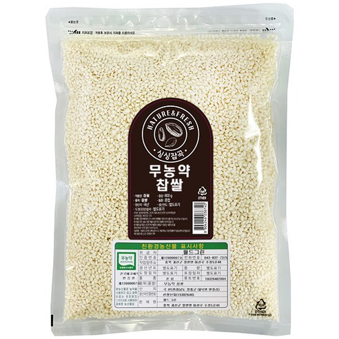 싱싱잡곡 무농약 찹쌀, 800g, 1개