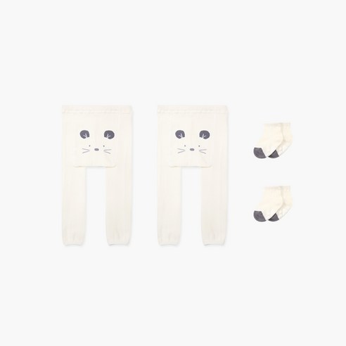 하이베이비클럽 발그레 무발 타이즈 2p + 양말 2족세트