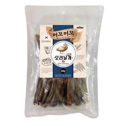 머꼬머꼬 스모크향 강아지 천연 수제 간식 500g, 오리날개, 1개