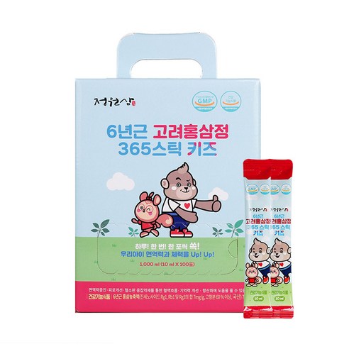 정원삼 6년근 고려홍삼정 365 스틱 키즈 30포 + 쇼핑백, 300ml, 1개 어린이 건강식품