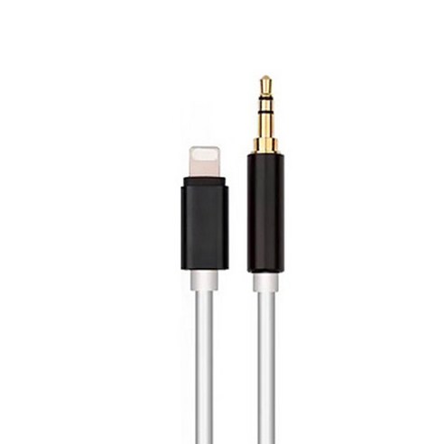 pines 8핀 AUX 오디오 아이폰 3.5mm 케이블 1m, 블랙