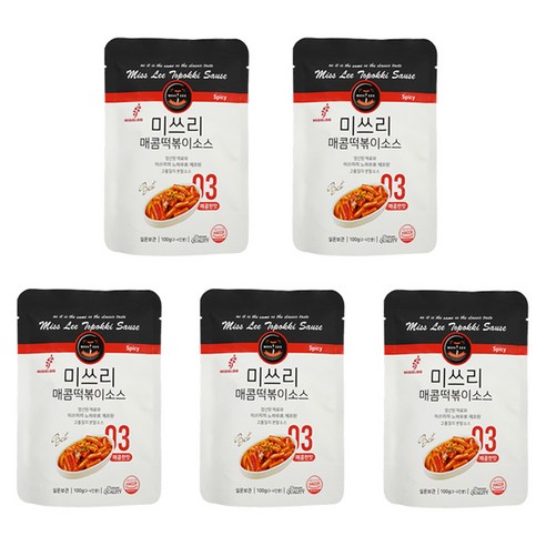 미쓰리 떡볶이 소스 03 매콤한맛, 100g, 5개