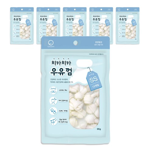 굿데이 치카치카 강아지 덴탈껌 SS 12p, 우유맛, 96g, 6개