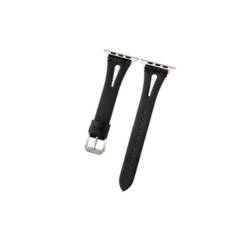 비쉐르 애플워치 3/4/5 투컷라인 레더 밴드 (42/44mm 호환 가능), 블랙, 1세트
