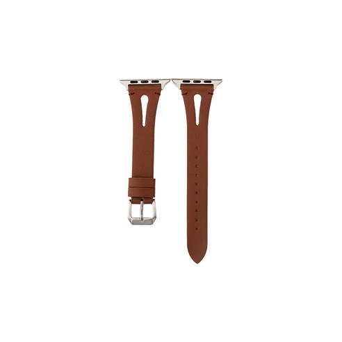 비쉐르 애플워치 3/4/5 투컷라인 레더 밴드 (42/44mm 호환 가능), 브라운, 1개