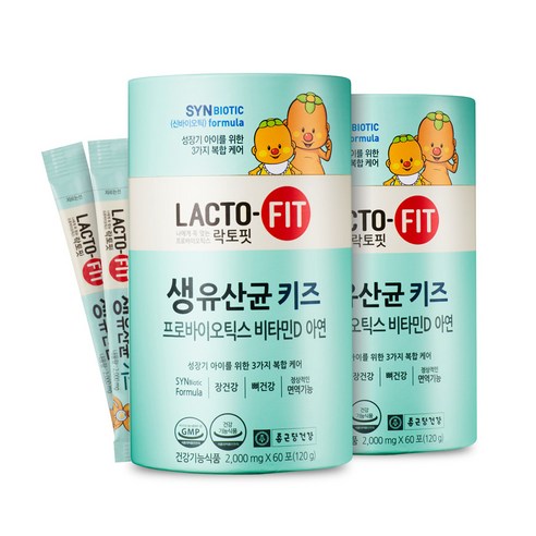 종근당건강 락토핏 생유산균 키즈, 120g, 2개