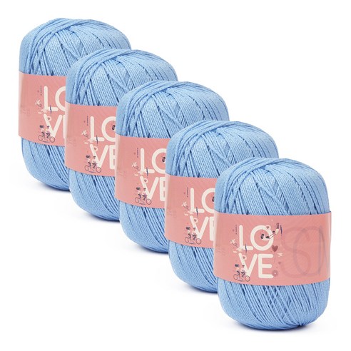 브랜드얀 러브썸 뜨개실 5p, 21번 연파랑