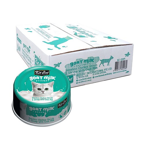 킷캣 고양이 캔 산양유 70g, 닭고기와 새우, 24개