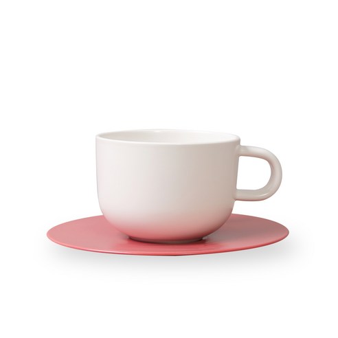 보울보울 볼볼홈파티 커피잔 350ml + 소서, 밀크화이트(커피잔), 로제핑크(소서), 1세트