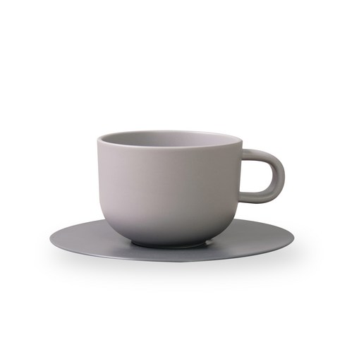 보울보울 볼볼홈파티 커피잔 350ml + 소서, 애쉬그레이(커피잔), 차콜그레이(소서), 1세트