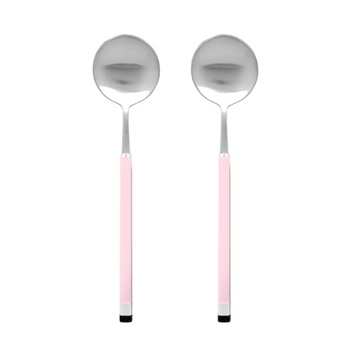보겐 국산 스퀘어 투톤 샤틴 라지티스푼 LTS, 핑크, 2개