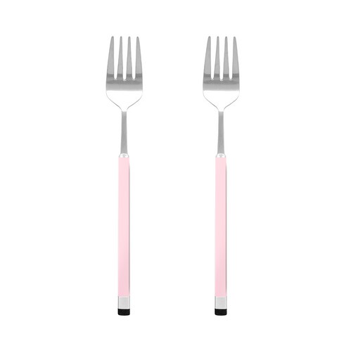보겐 국산 스퀘어 투톤 샤틴 샐러드포크 SF, 핑크, 2개
