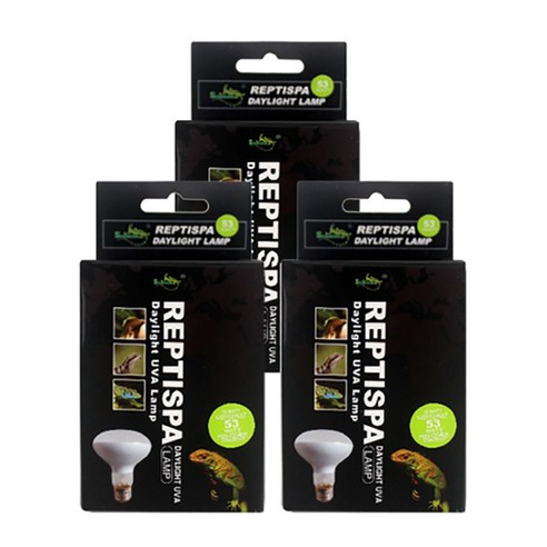 스파크쥬 REPTISPA 데이라이트 UVA 파충류 램프 53W D7501, 혼합색상, 3개