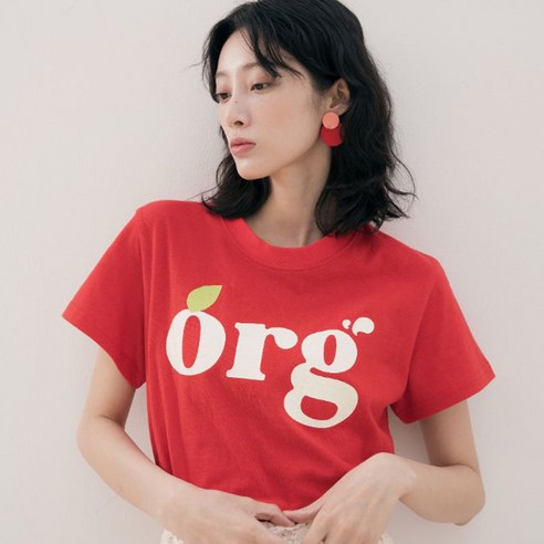 리올그 여성용 ORG PRINTING 반팔 티셔츠 350g
