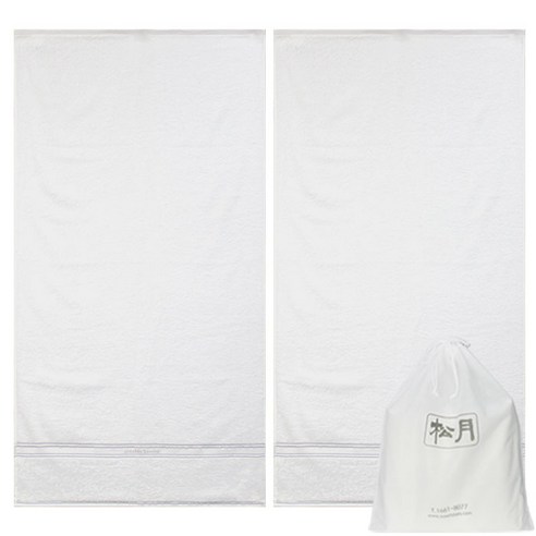 송월타올 아날도바시니 뮤즈68 바스타올 380g 면사 2p + 더스트백, 화이트, 1세트