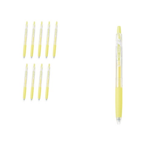 파이롯트 쥬스 젤잉크펜 0.5mm LJU-10EF, 파스텔옐로우, 10개