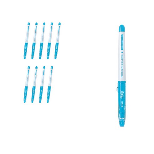 파이롯트 프릭션 칼라 수성펜 0.6mm SFC-10M, 라이트블루, 10개