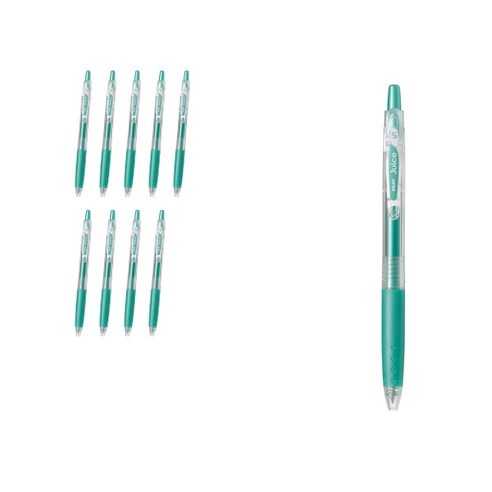 파이롯트 쥬스 젤잉크펜 0.5mm LJU-10EF, 메탈릭그린, 10개