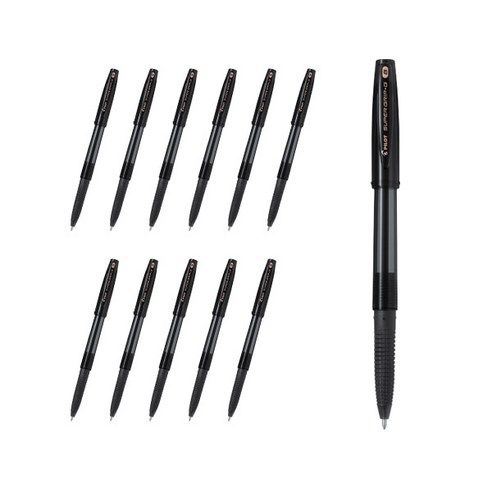 파이롯트 슈퍼그립G 캡식 유성볼펜 1.2mm BPS-GG-B, 블랙, 12개