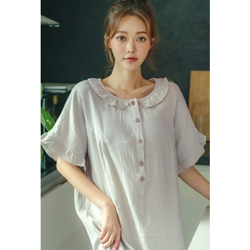여름철 편안한 수면을 선사하는 순면 반팔 원피스