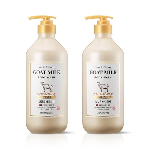 샤워메이트 산양유 바디워시 마누카허니, 800ml, 2개