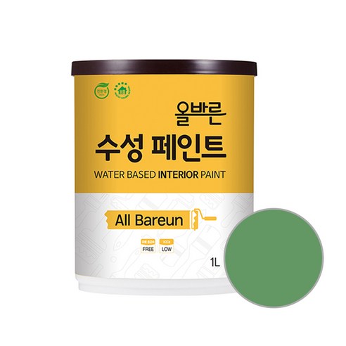 페인트인포 올바른 수성 페인트 1L, 아보카도그린