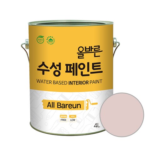 페인트인포 올바른 수성 페인트 4L, 밀크폼핑크, 1개