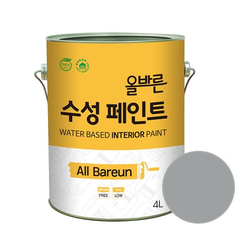 페인트인포 올바른 수성 페인트 4L, 내추럴그레이, 1개