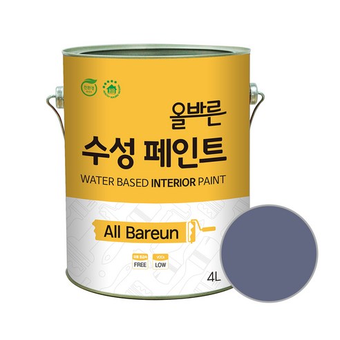 페인트인포 올바른 수성 페인트 4L, 블랙베리, 1개