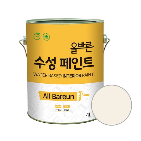 페인트인포 올바른 수성 페인트 4L, 휘핑크림, 1개