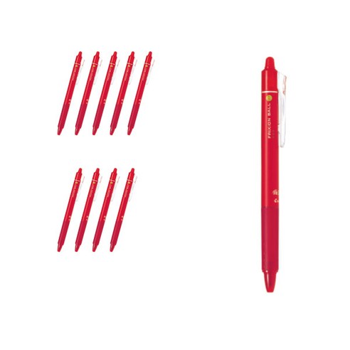 파이롯트 프릭션 볼 노크 볼펜 0.7mm LFBK-23F, 레드, 10개