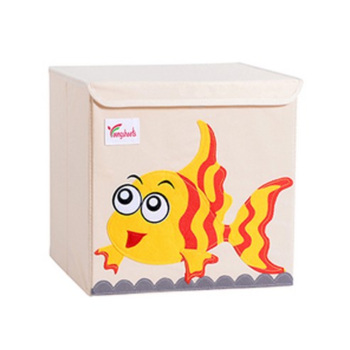 알럽홈 애니멀프린팅 패브릭 접이식 스툴, 물고기, 1개