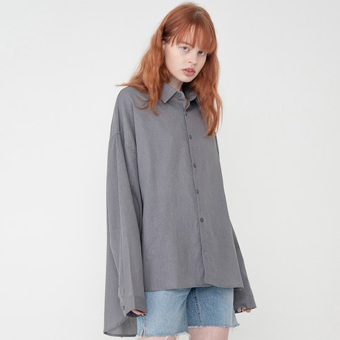 레이디볼륨 여성용 LV OVERFIT PIGMENT WASHING SHIRT