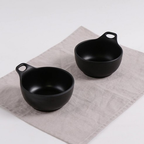 칠린 멜라민웨어 핸들볼, 블랙, 2개