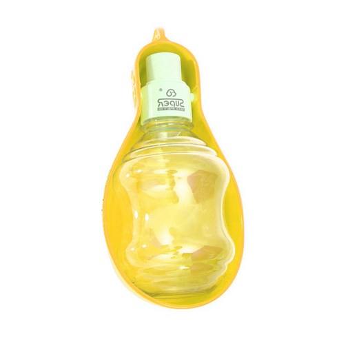 블럭마트 타원형 강아지물병 250ml, 비비드 옐로우, 1개