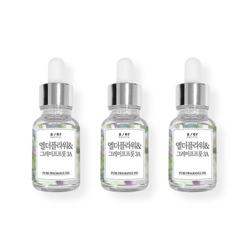 아제르퍼시픽 프래그런스 CPL 아로마 프리미엄 오일 30ml x 3p + 시향지 랜덤발송 3종 세트, 엘더플라워 앤 그레이프프룻(3A)