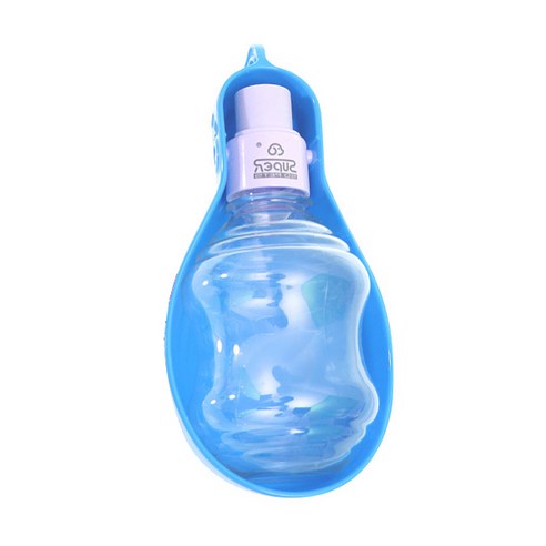 블럭마트 타원형 반려동물 물병 250ml, 비비드 블루, 1개