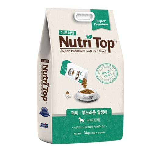 뉴트리탑 퍼피 소프트사료, 닭, 3kg, 1개