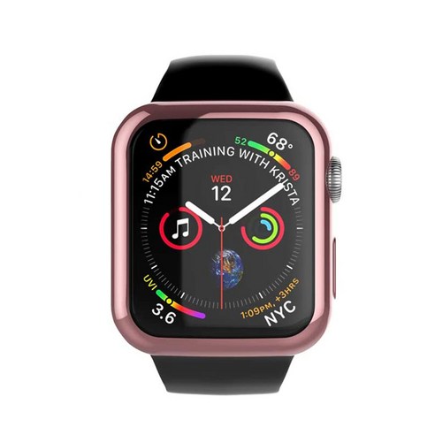디씨네트워크 애플워치 TPU 풀커버 도금 케이스 40mm, 로즈핑크, 1개