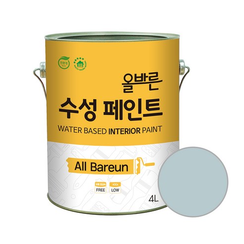 페인트인포 올바른 수성 페인트 4L, 젠틀스카이, 1개