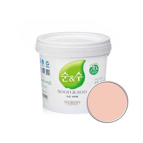 노루페인트 순앤수 KS 2급 벽지 벽면용 수성페인트 2L, 피치 (NR1050)