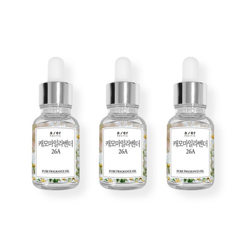 아제르퍼시픽 프래그런스 오일 30ml x 3p + 시향지 3종 랜덤발송 세트, 캐모마일라벤더 26A