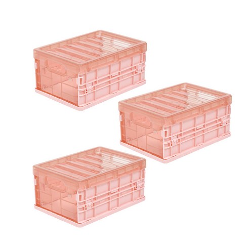 비스비바 블록 폴딩 박스, 핑크, S(21 x 15 x 10 cm), 3개