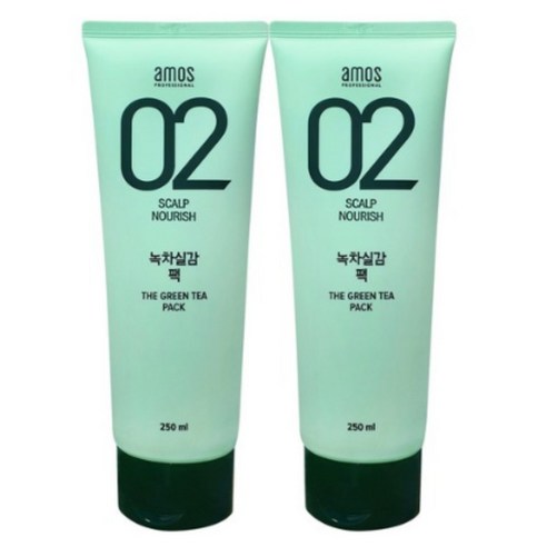 아모스 녹차실감 인텐시브 모이스처 헤어팩, 2개, 250ml
