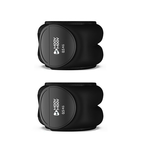 뭅뭅 손목 발목 모래주머니 2개입, 0.5kg, 블랙