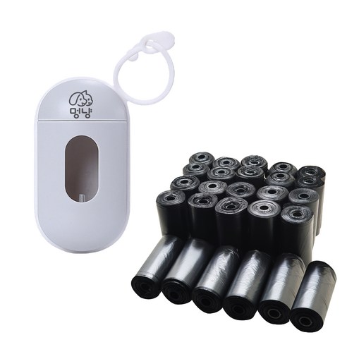 멍냥 반려동물 티슈형 배변 케이스 + 봉투 500p + 랜덤발송 15p, 케이스(그레이), 봉투(블랙), 515개입, 1세트