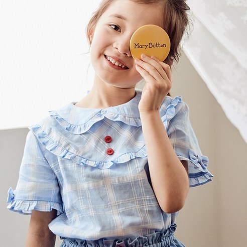 메리버튼 여아용 쁘띠 버튼 블라우스