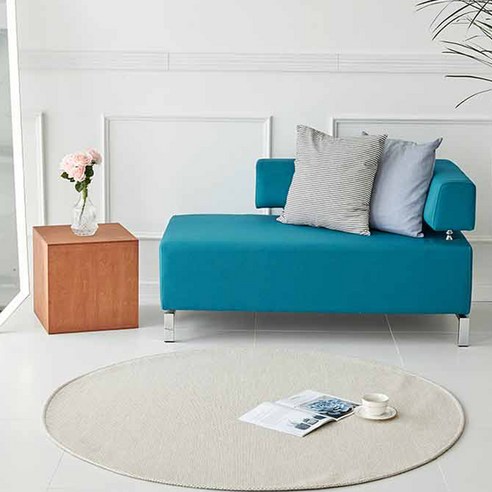 이니띠움 데니스 헤링본 자가드 사이잘룩 러그 원형