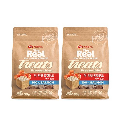 하림더리얼 강아지 동결건조 트릿, 연어맛, 35g, 2개